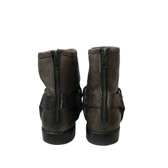 Frye Phillip Harness Women's Size 6.5 B Boots Brown Leather bootie Zip - Picture 5 of 8